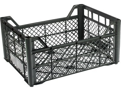 Ящик перфорированный 400×300×185, арт.: 103-1, объём 22.2, чёрный, код: 18364