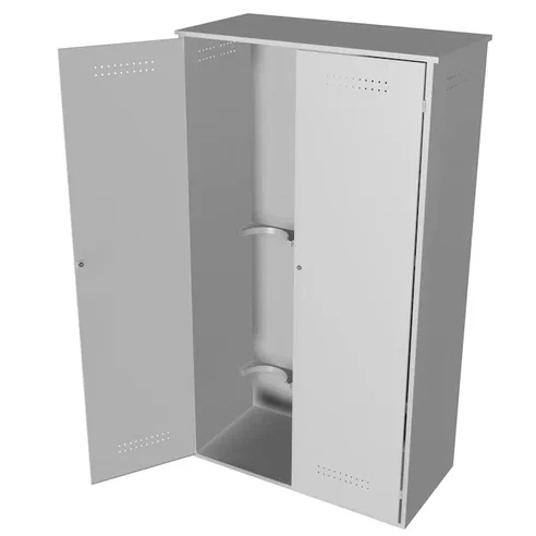 Шкаф металлический для 4х кислородных баллонов 1,2мм 1800x1040x410 мм Светло-серый
