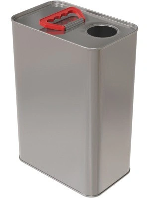Канистра металл 4л. прямоугольная, с ручкой пластик, с отверстием под берикап 42мм, арт. КМ-4н без берикапа 42мм, код: 28776