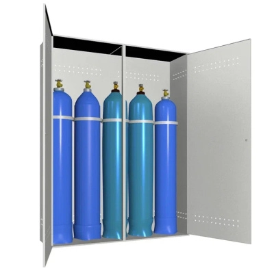 Шкаф для пяти баллонов на 10 литров 1400x900x320 мм Светло-серый