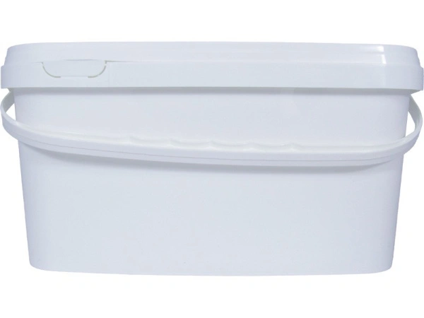 Ведро п/п 3,3л. прямоугольное, с белой крышкой, с ручкой пластик, код: 34794