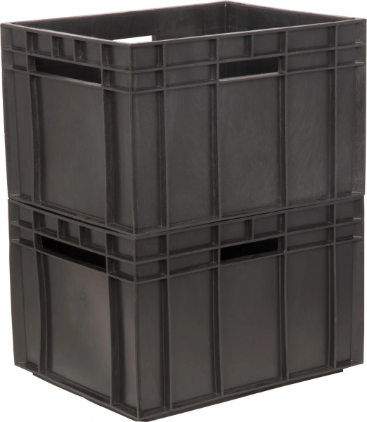 Ящик сплошной 430×345×285 мм, объем 34 л., арт.: 309-1, чёрный, код: 03916