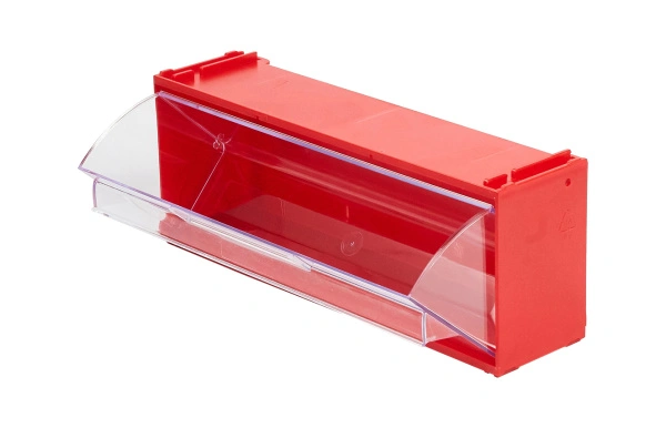 Короб откидной Стелла-техник F-300-1 , 300х96х112мм, красный, прозрачный