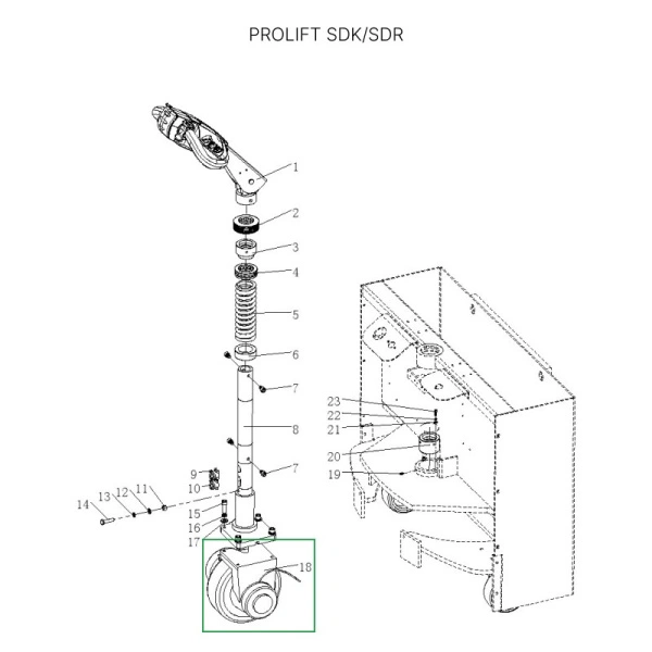 Редуктор ведущего колеса в сборе для штабелеров SDR/SDK1536