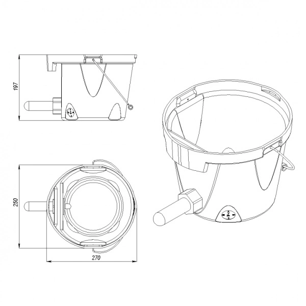 Ведро для выпойки телят пластиковое 5л