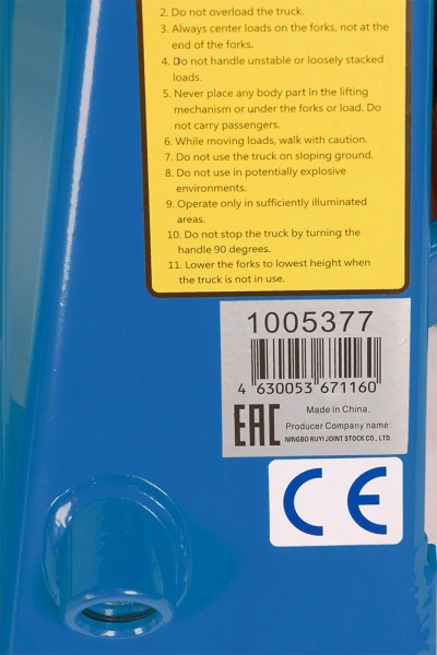 Тележка гидравлическая 2500 кг 1150 мм полиуретановые колеса TOR DF-III*