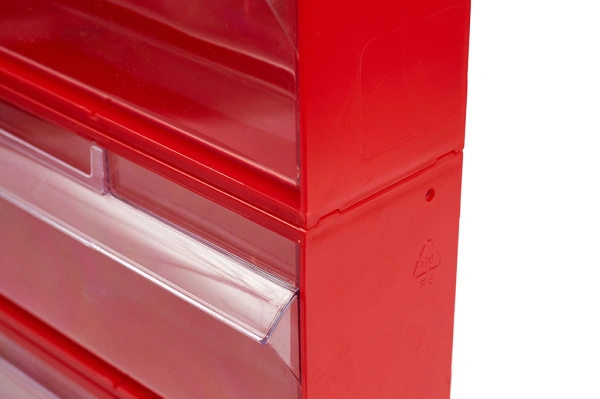 Короб откидной Стелла-техник F-300-2 , 300х96х112мм, красный, прозрачный