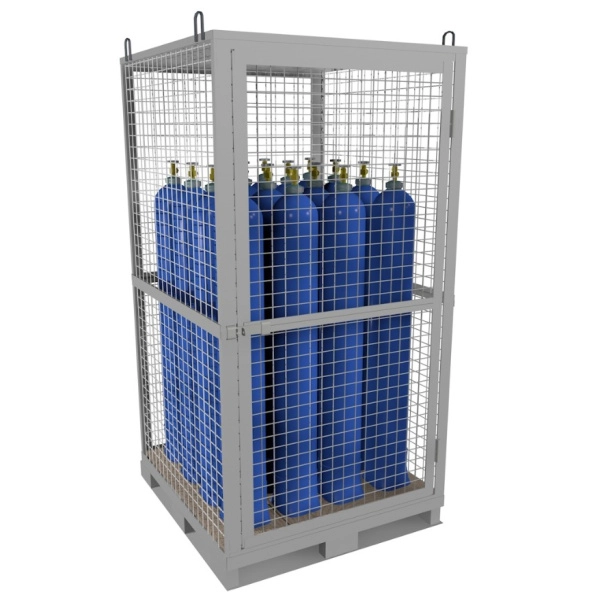 Клеть для 9-ти кислородных газовых баллонов КДР-01 2088x1000x800 мм Серый