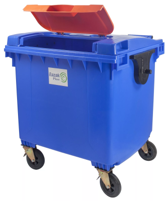 Евроконтейнер Razak 1100 л c крышкой «крышка в крышке» 